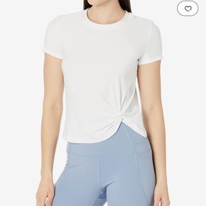 Beyond Yoga Featherweight For a Spin Twist Detail T-Shirt Cloud White